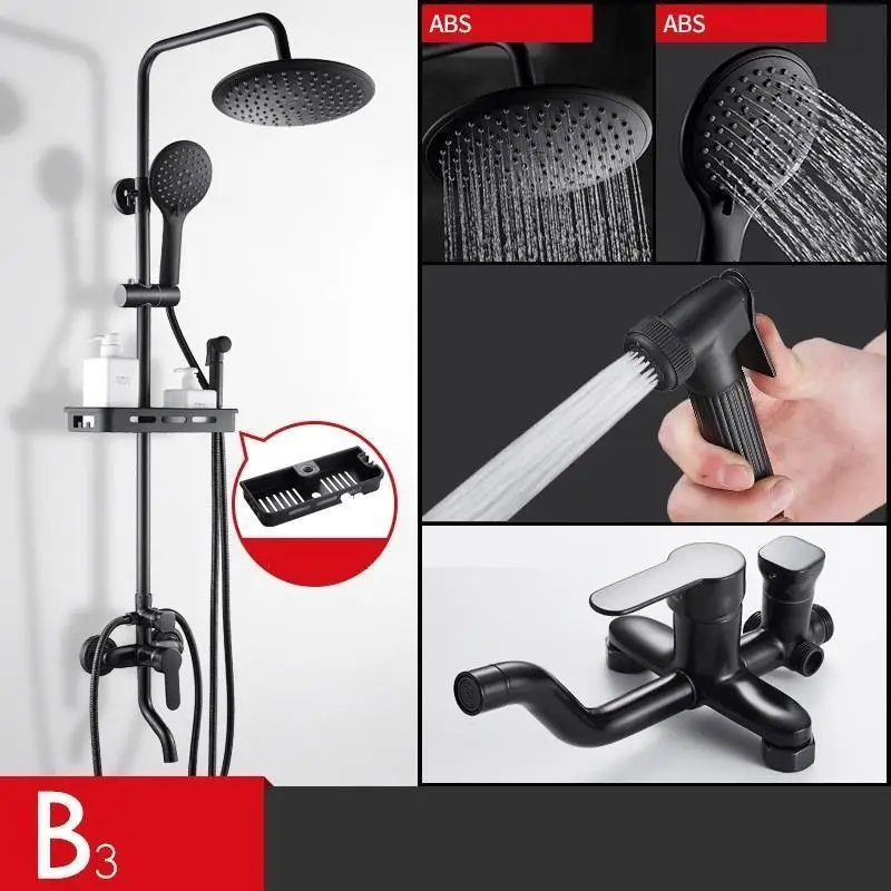 Choveiro Dusche Black Regendouche Electronica Conjunto Ducha Do Banheiro Douche Chuveiro Eletrico Душевая система для ванной комнаты