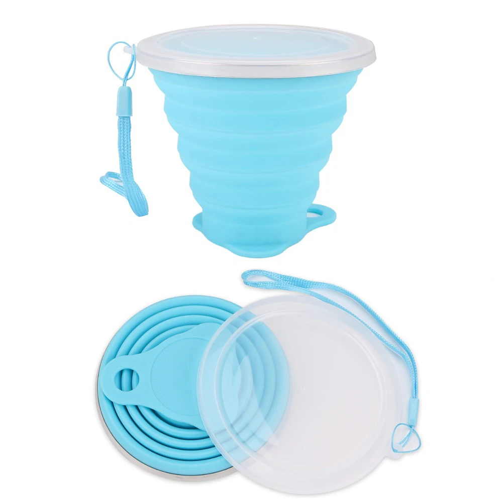 Дорожная чашка 270 мл выдвижные складные чашки из нержавеющей стали и силикона