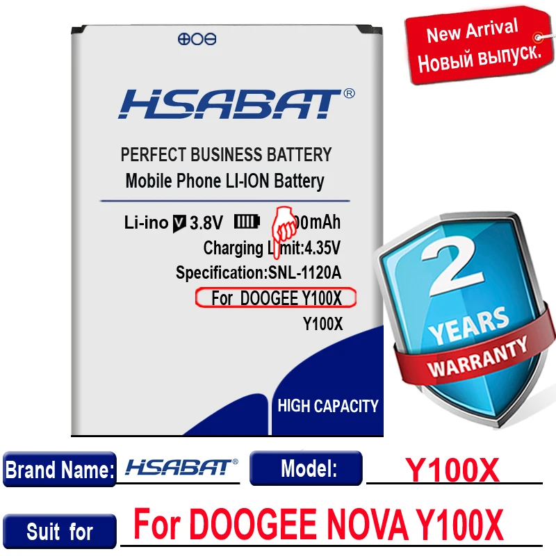 Новый аккумулятор HSABAT 3100 мАч для мобильного телефона DOOGEE NOVA Y100X|mobile phone battery|phone