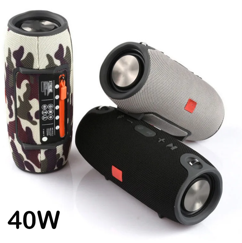 Altavoz portátil con bluetooth de alta potencia, columna a prueba de agua, 40W, estéreo con supergraves para ordenador, con radio FM, AUX, TF