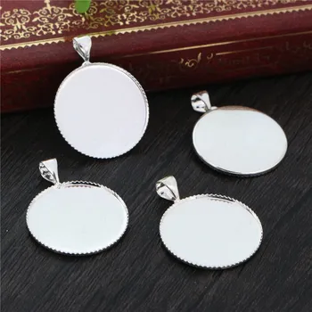 

10pcs/lot Fit 20mm Cabochons Silver Plated Cabochon Base Blank Tray Cameo Setting Necklace Bracelet Pendant Charms (D3-79)