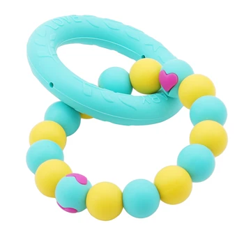 

1Pcs Lovely Colorful Safety Silicone Baby Toddler Teether Teething Necklace Pendant Infant Chew Charms Toys for Baby Dental Care