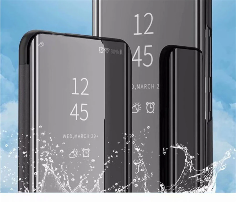 Умный зеркальный флип-чехол для телефона для samsung Galaxy S10E S10 S8 S9 плюс S7 край пленка для экрана с четким изображением A3 A5 A7 J3 J5 J7 A6 A8 чехол s