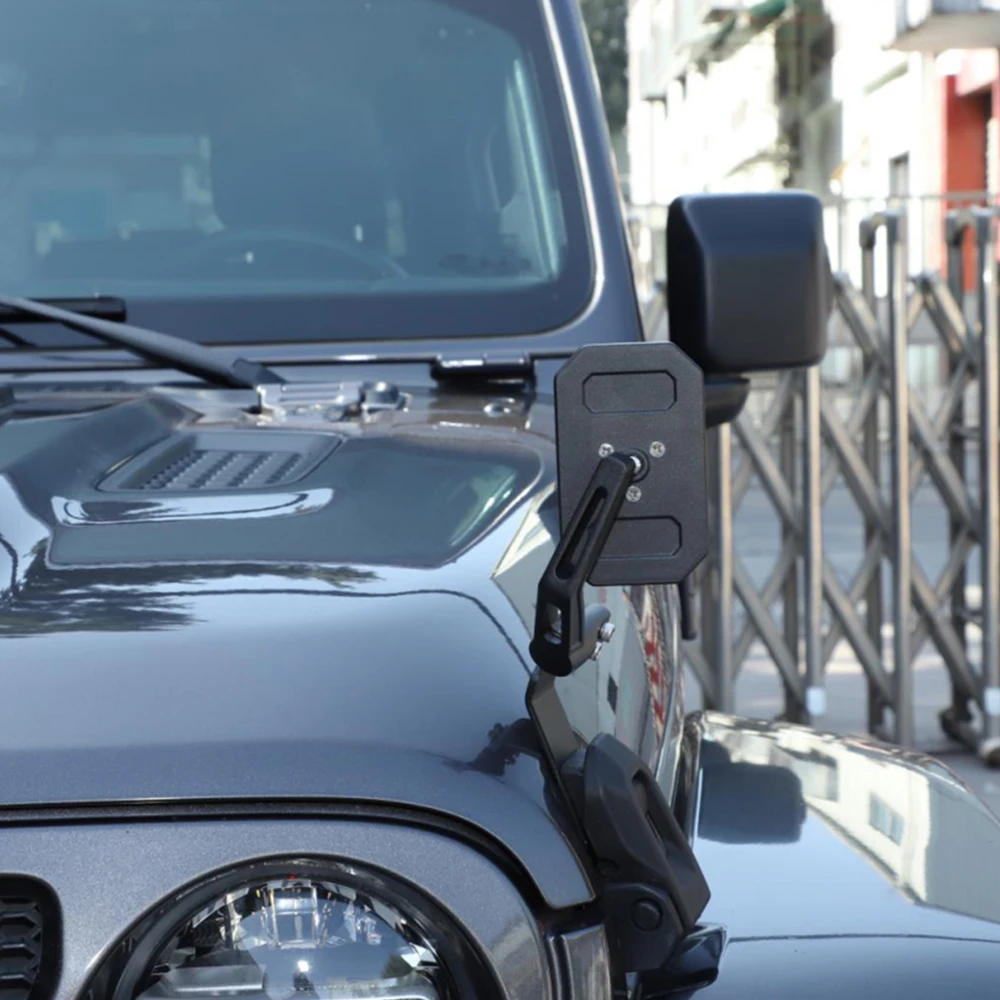 2個黒広角ミラーアクセサリー車フードブラインドスポットミラー反転