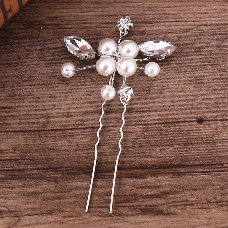 Bridal Hairpins Wedding Hair Accessories Tiara Pearl Rhinestone Flower Bridal Headpiece Wedding Hair Pins For Women Hair Jewelry Bridal Hairpins Wedding Hair Accessories Tiara Pearl Rhinestone Flower Bridal Headpiece Wedding Hair Pins For Women Hair Jewelry