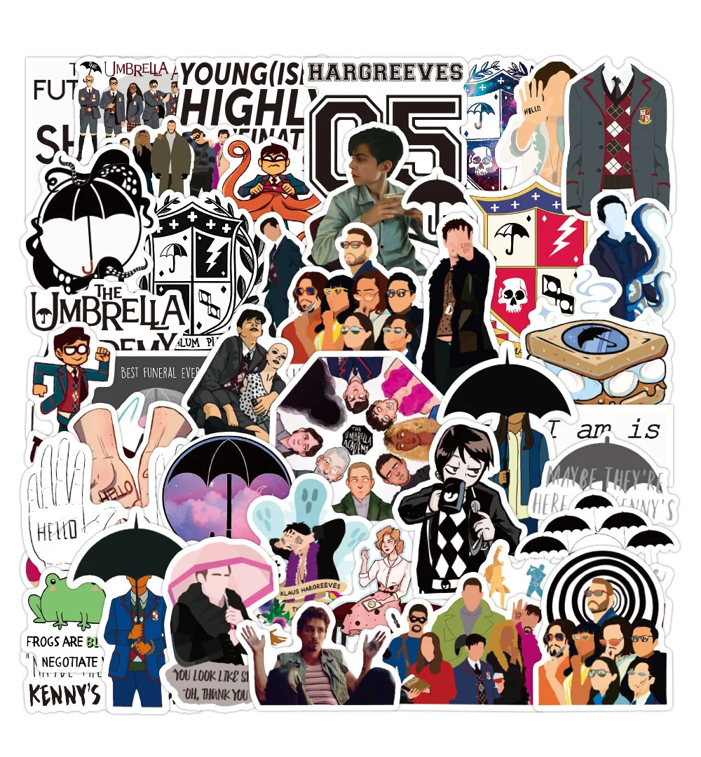 

10/50pcs The Umbrella Academy Classic TV Show Graffiti Stickers for Skateboard Box Computer Notebook Car Children's Toys