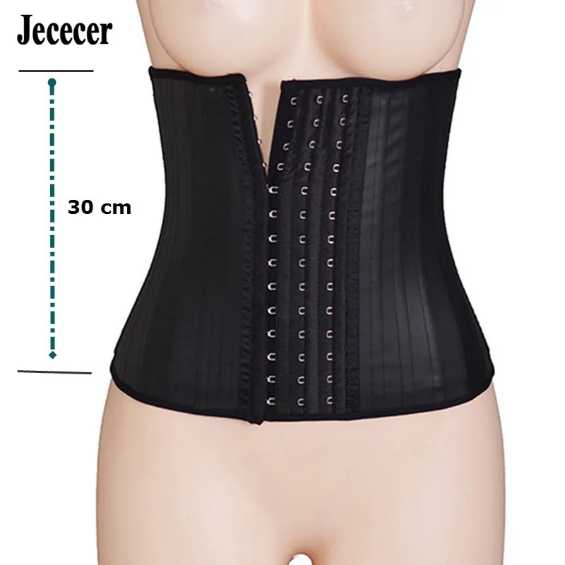 Jececer Waist Cincher Reductive Girdle Women Corset 5A Latex Waist Trainer Modeling Strap Women's Binders Shapers Reducing Belts