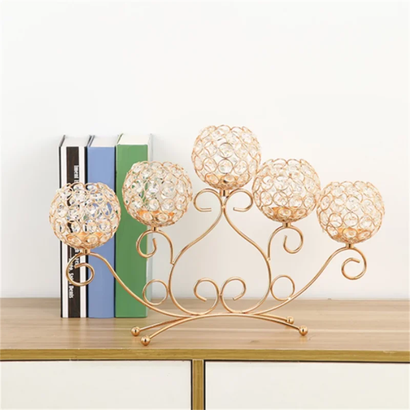 

Crystal Metal Candle Holders Table Candle Holders Candelabra Stand Centerpieces Creativity Wedding Home Living Room Decoration