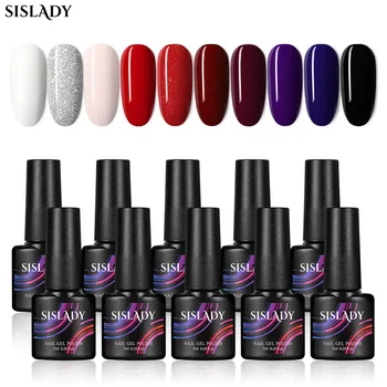 

Sislady 10pcs/Lot UV Gel Nail Polish Set 7ml Manicure Soak Off UV Gel All For Manicure Nail Art DIY Varnish Gel Nail Polish Kit