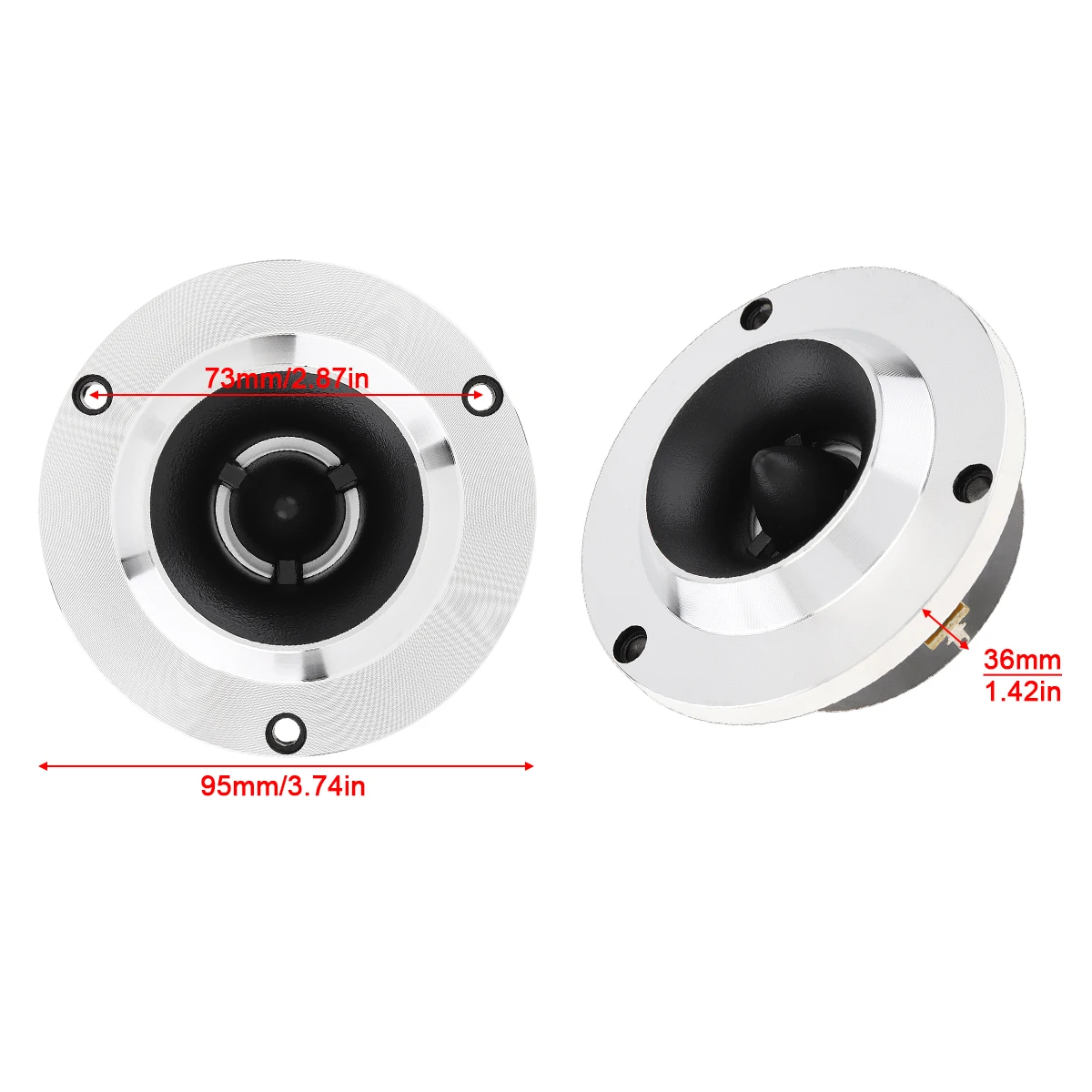 2pcs 4inch 1500W Car Tweeter Speaker Titanium Bullet Tweeter with Capacitor Auto Loudspeaker for Vehicle Auto Cars Stereo Home