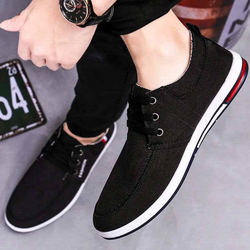 

Canvas Shoes Men's 2019 New Style Autumn Korean-style Slip-on Old Beijing Cloth Shoes Foot Covering Loafers MEN'S Casual Shoes