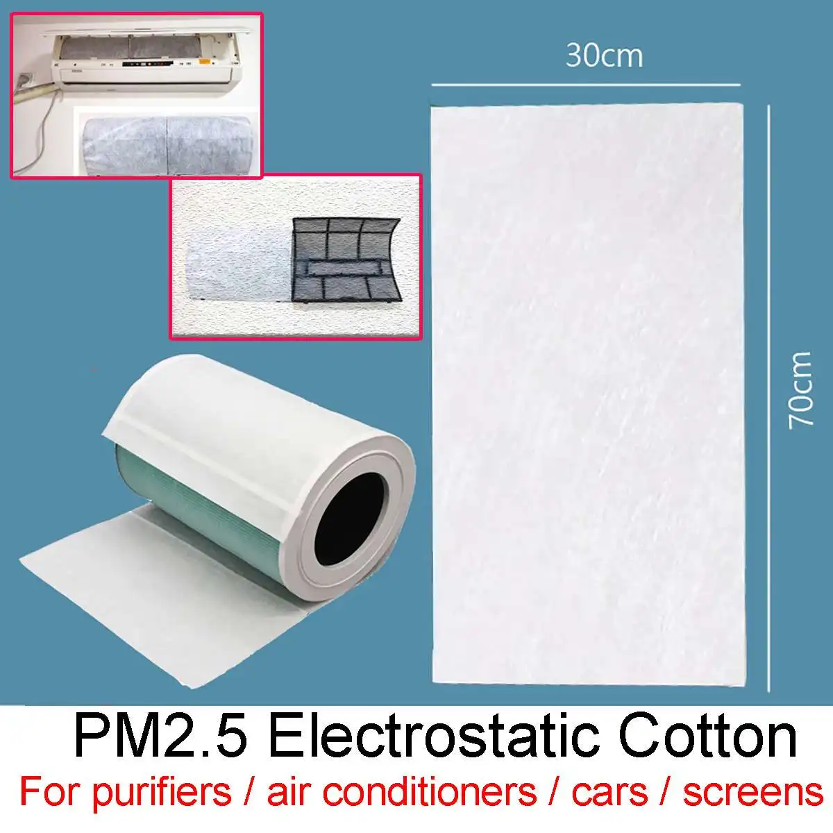 

Thickening Electrostatic Cotton Dust Filter for Xiaomi Air Purifier Conditioner Purifier Dust Filter Anti-dust Universal PM2.5