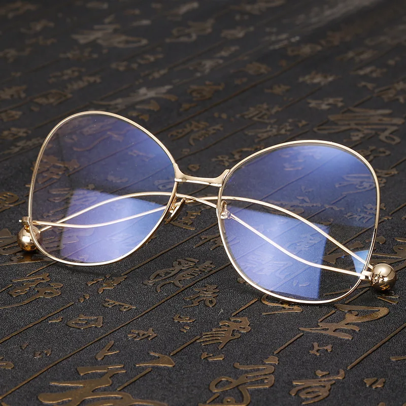 Vintage Metal Frame Eyeglasses Mens Womens Retro Round Oversized Optical Glasses Eyewear Nerd Clear Lens |