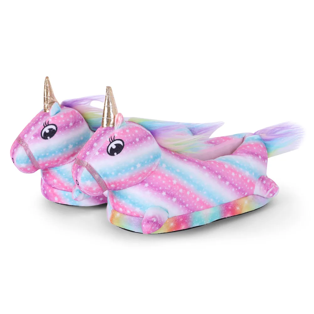 Unicorn Colorful Star and Rainbow Slippers
