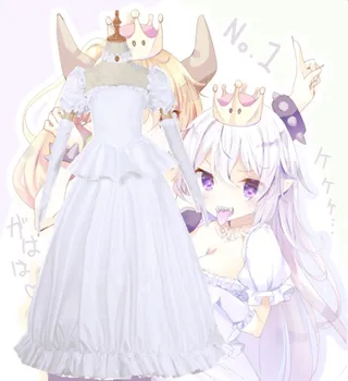 

Super Mario Odyssey Boosette Cosplay Costume Halloween lady evening dress Bowsette Medieval Dress Princess Dress Cosplay