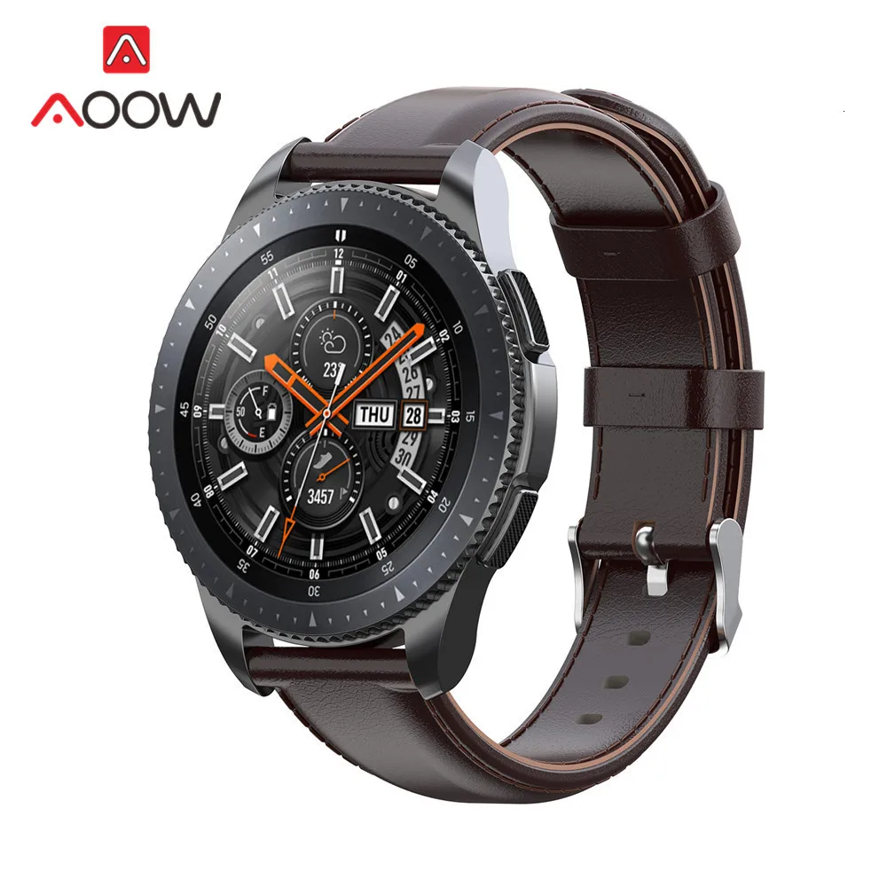 20 мм 22 мм настоящий ремень из коровьей кожи для samsung Galaxy Watch Active 42 мм 46 мм huawei GT Amazfit bip быстроразъемный браслет