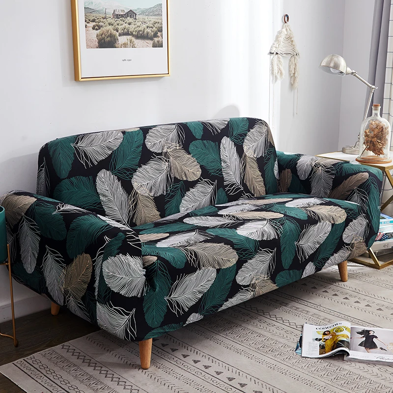Green Printed Couch Cover Sofa Covers For Living Room Corner Sofa Cover