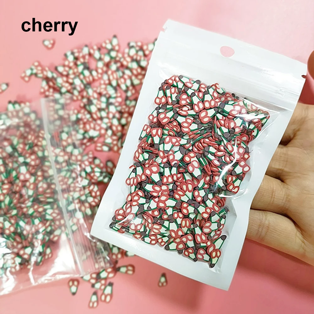 cherry 1 упаковка пластилина мягкие керамические фруктовые кусочки Смешанные фруктовые стержни для ногтей ювелирные изделия мобильные косметические накладки слайм DIY маникюрные товары для рукоделия - Цвет: cherry