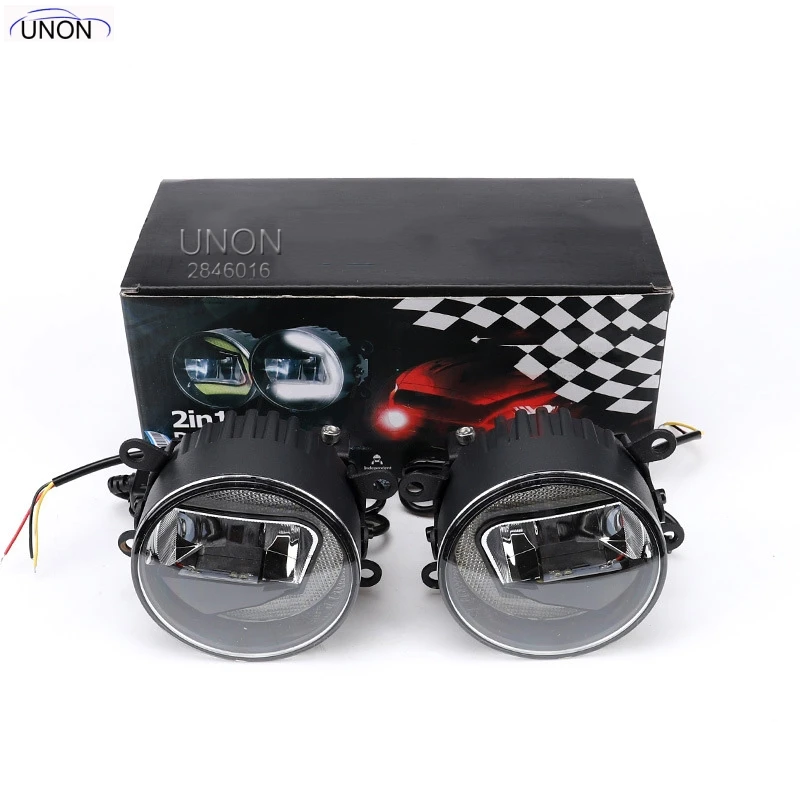  Functions Auto LED DRL Daytime Running Light Car Projector Fog Lamp with yellow signal For Jeep Wra - 33008264127