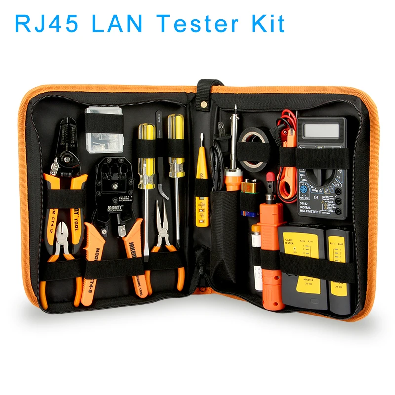 17 шт./компл. локальной сети Набор инструментов для ремонта RJ45 RJ11 CAT5 CAT6 Портативный Utp кабель электронный тестер плоскогубцы Обжимные Щипцы штепсельной вилки|Сетевые инструменты|   | АлиЭкспресс