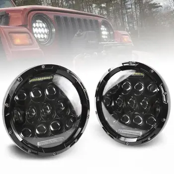 

For Jeep Wrangler Defender Led Headlight 7inch Round High Low Beam DC 12v 24v External Lights headlamp For Lada 4x4 urban Niva