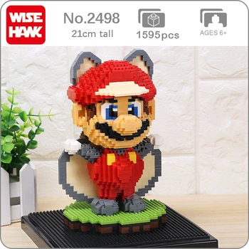 

Weagle 2498 Game Super Mario Flying Squirrel Mario Raccoon 3D Model 1595pcs Mini Diamond Building Small Blocks Bricks Toy no Box