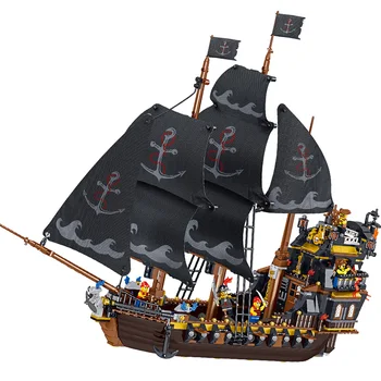 

1334PCS Ideas Tempestuous Waves Pirate Ship Model Building Blocks Creator Boat The Enternal Bricks QL1803 Chrimstmas Gift