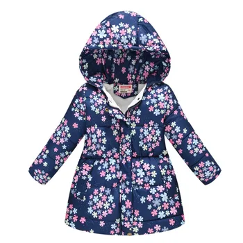 

2-7 Years Kids Baby Girls Winter Down Parkas Snowflake Print Coat Winter Warm Hooded Coat For Kids Girls Warm Outerwear Coats