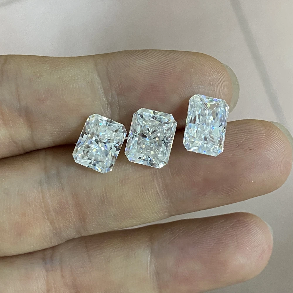 GRA Radiant Cut GH Moissanite Diamond VVS1 9x11mm 5 Carats White Color Loose Gemstone