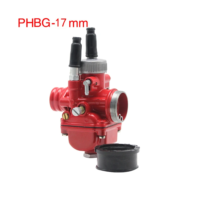 17mm-red Alconstar-PHBG гоночный мотоцикл Карбюратор Carb 17 мм 19 мм 21 мм карбюратор для Yamaha KTM Puch Zuma скутер 50cc 90cc BWS100 - Цвет: 17mm-red