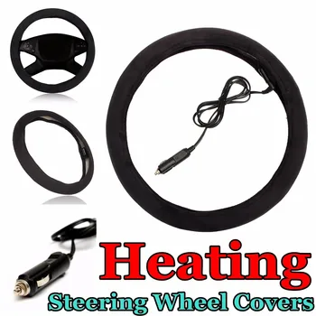 

Universal 12V Car Heater Warm Steering Wheel Cover Winter Heating Steering Wheel Protector Cover Charger Cigarette Lighter