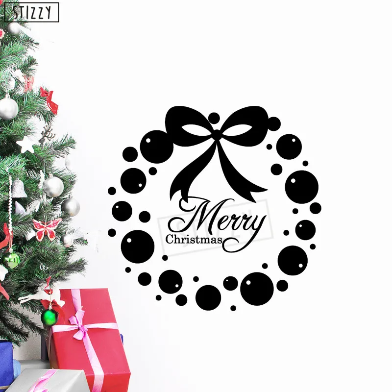 Stizzy Pared Calcomania Feliz Navidad Guirnalda Pegatinas De Pared