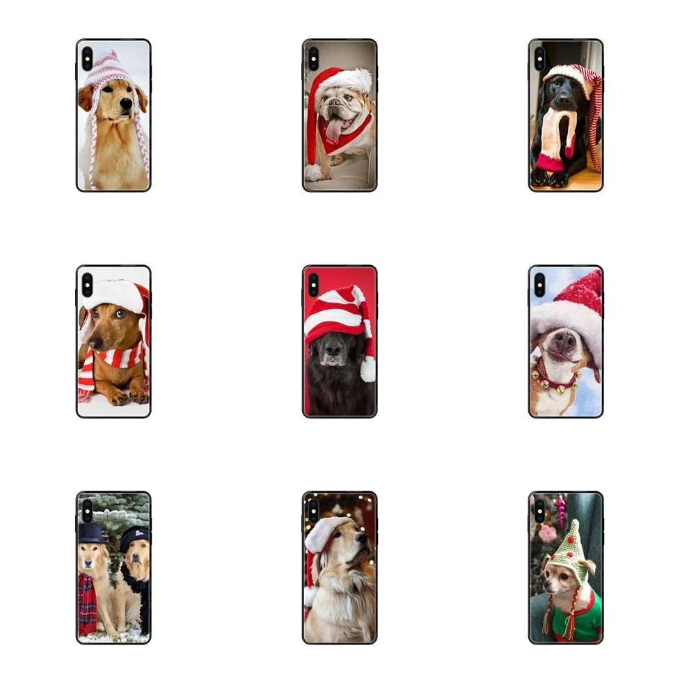 Black Soft TPU Print Cover Case On Sale Christmas Dog Hat For Xiaomi Redmi 3S 4X 4A 5 5A 6 6A 7 7A 8 8A 8T 9 9A K20 K30 S2 Y2 | Мобильные