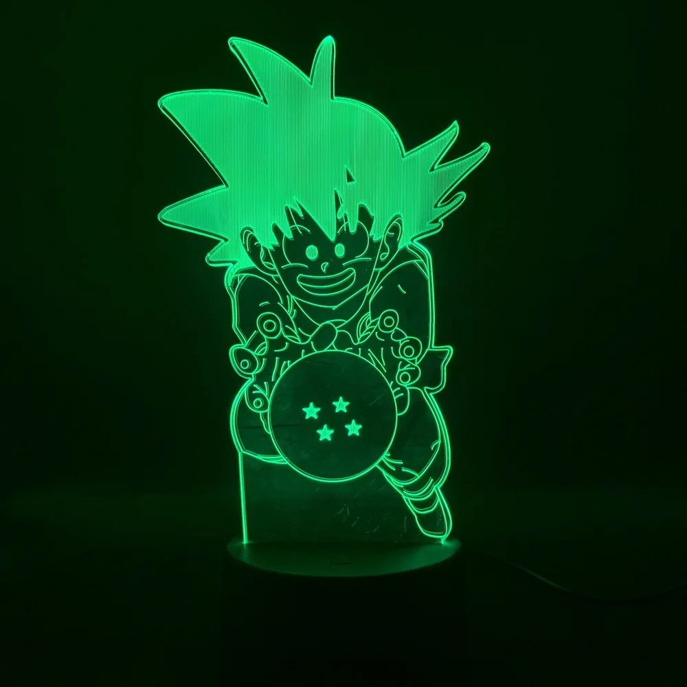 3D лампа Dragonball Guillen The Little Monkey King, Рождественское украшение на батарейках, подарок для ребенка, светодиодный ночник, светильник - Испускаемый цвет: Little Monkey King