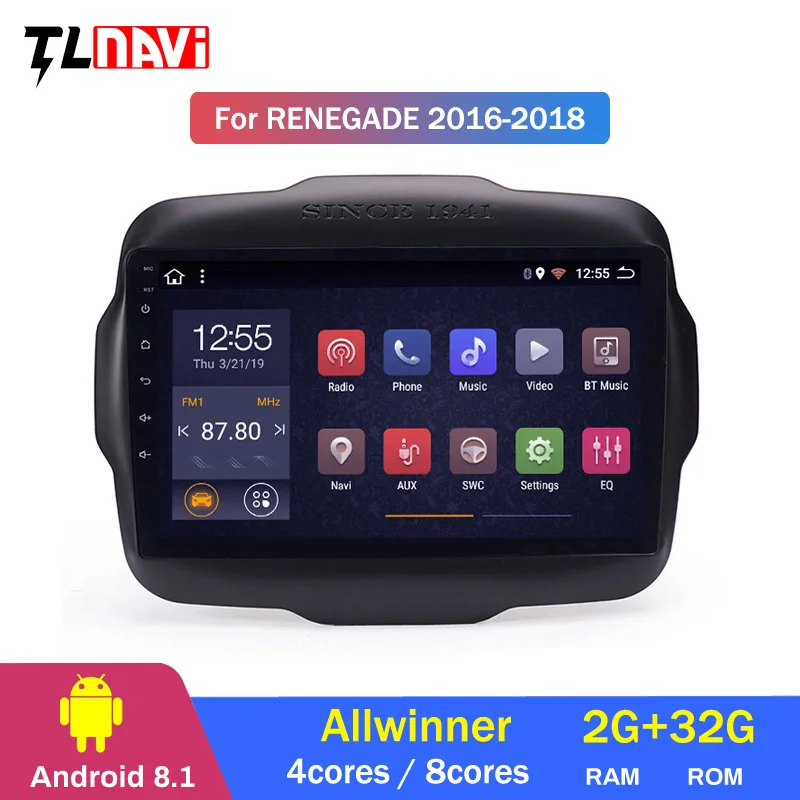 Top Android 8.1 IPS car dvd For JEEP Renegade Radio 2016-2018 multimedia GPS Radio stereo gps navigation 1