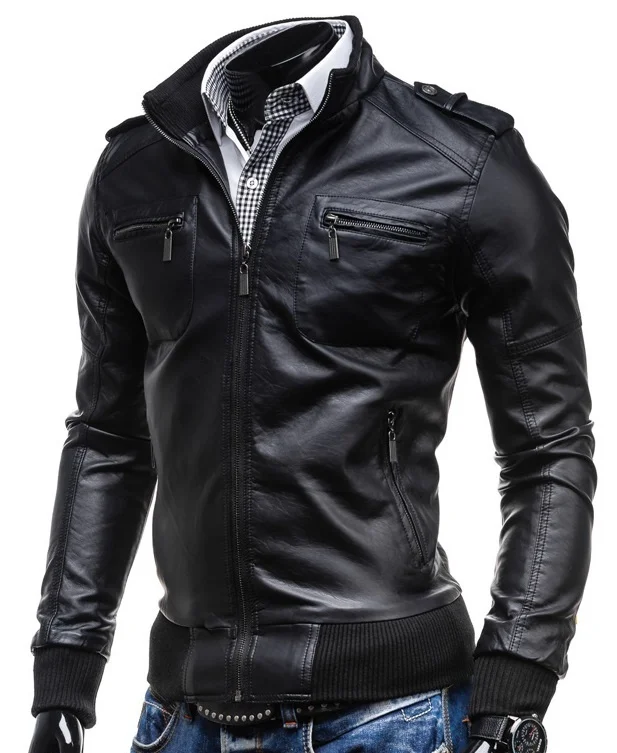 ZOGAA, зимняя мужская куртка из искусственной кожи, мотоциклетные пальто, осенне-весенняя одежда из искусственной кожи, мужская повседневная одежда, однотонные деловые пальто