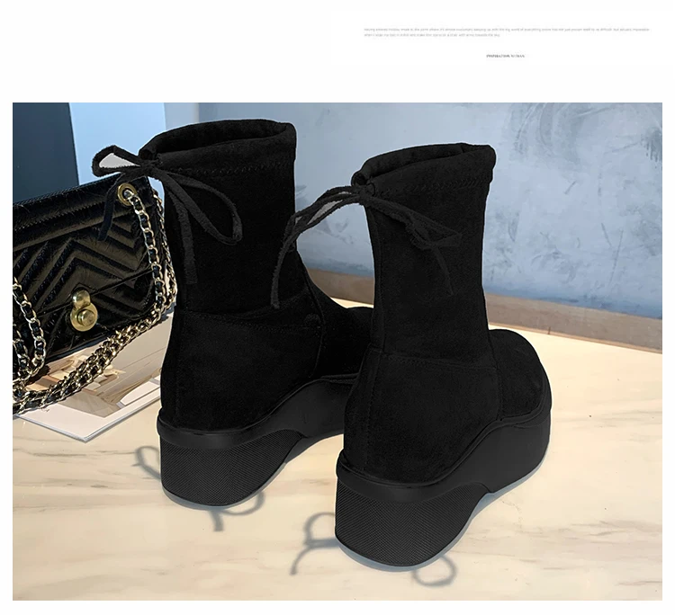 New Over The Knee High Boots Women 6 Cm Winter Slim Flat Platform Boots Ladies Waterproof Casual Women Shoes 3 Style
