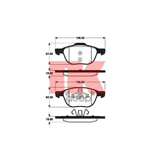 Колодки Тормозные Ford Focus Ii 04-/Iii 10-/Mazda 3 03-/Volvo S40 04- Передние Nk 222561 Nk арт. 222561