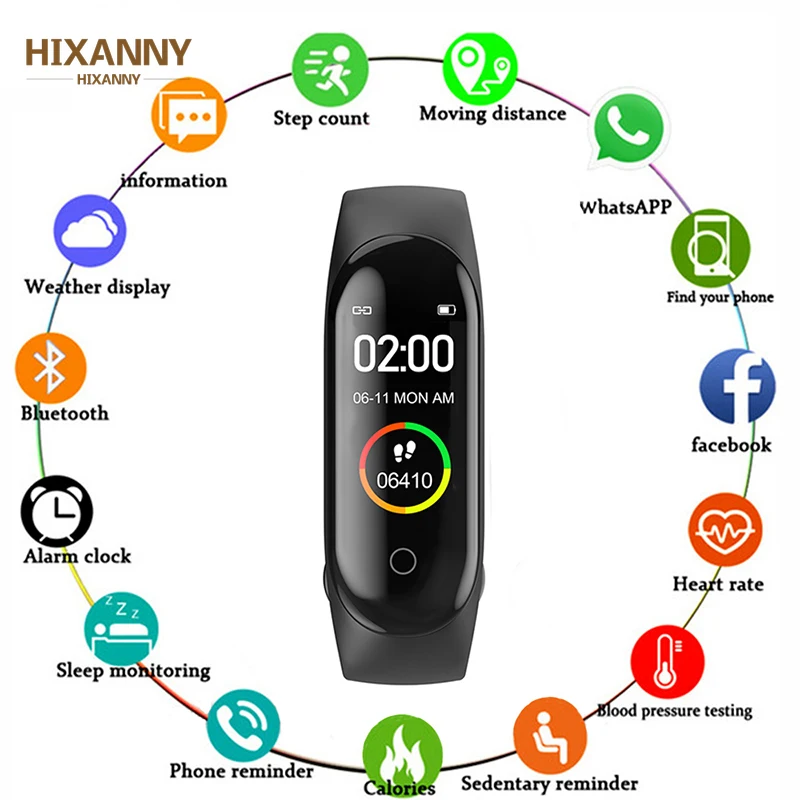 

M4 plus Smart Bracelet Smart Bracelet with Replacement Straps Smart Band Heart Rate Activity Tracker Fitness Smart Watch M4 Pro