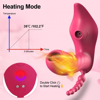 Heating Wireless Remote Control Dildo Sucker Clitoris Stimulator Wearable Vibrator Female Sex Toys for Women Couples Adults 18 2