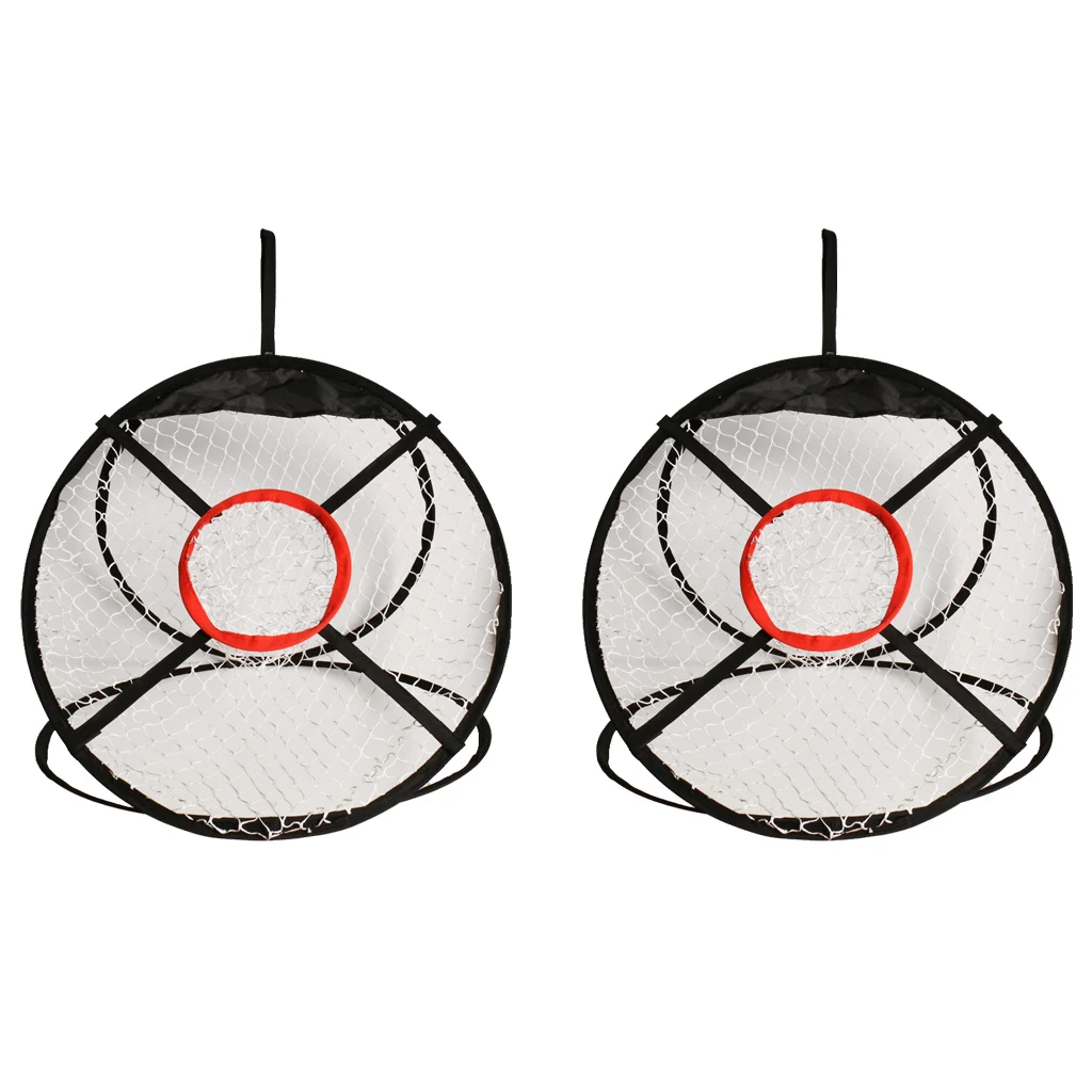 2 Pieces 61cm/ 24inch Golf Portable Practice Golf Chipping Net Outdoor Indoor Training Aid