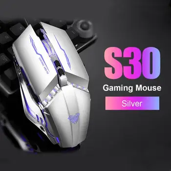 

S30 Mechanical Metal USB Wired Mouse 3200DPI LED Light Gaming Mouse Gamer Programmable 3D Buttons Macro Mice for PC Laptop