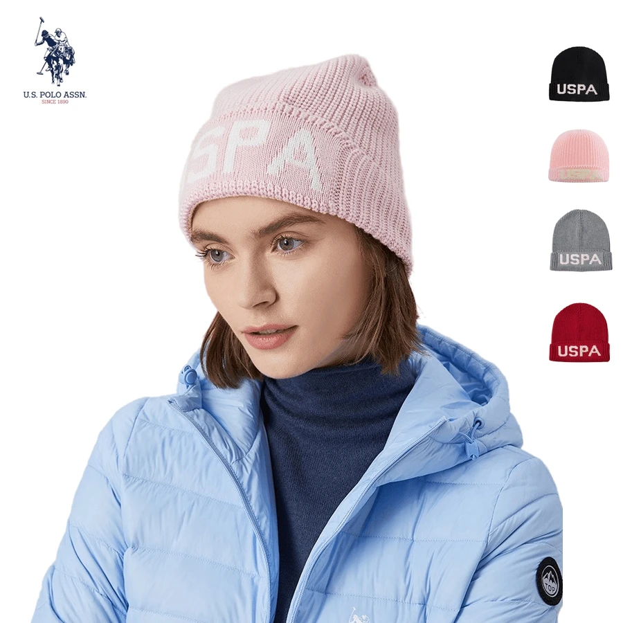 Осенне-зимние парные шерстяные вязаные шапки Us Polo Assn для мужчин и женщин