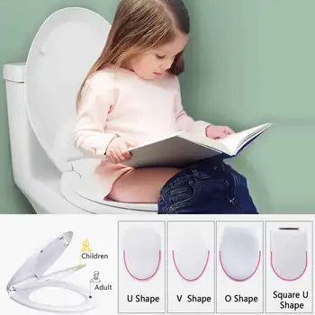 

O U V Shape Child Adult Universal Toilet Seat With Child Potty Training Cover PP Material Double Seats Safe Convenient For Child