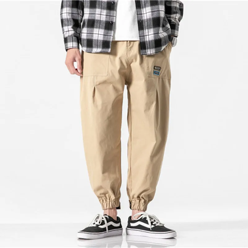 

Tang Mu Cool Spring Clothing Japanese-style Simple Color Workwear Loose-Fit Ankle Banded Pants Trend Cool Versatile MEN'S Casual