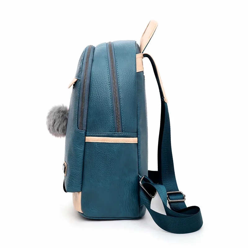 Новинка, женский рюкзак, модный, дикого качества, из мягкой кожи, рюкзак для отдыха, путешествия, большой емкости, синий цвет