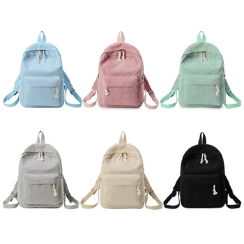 

Corduroy Backpack School Bag For Teenage Girls Travel Rucksack