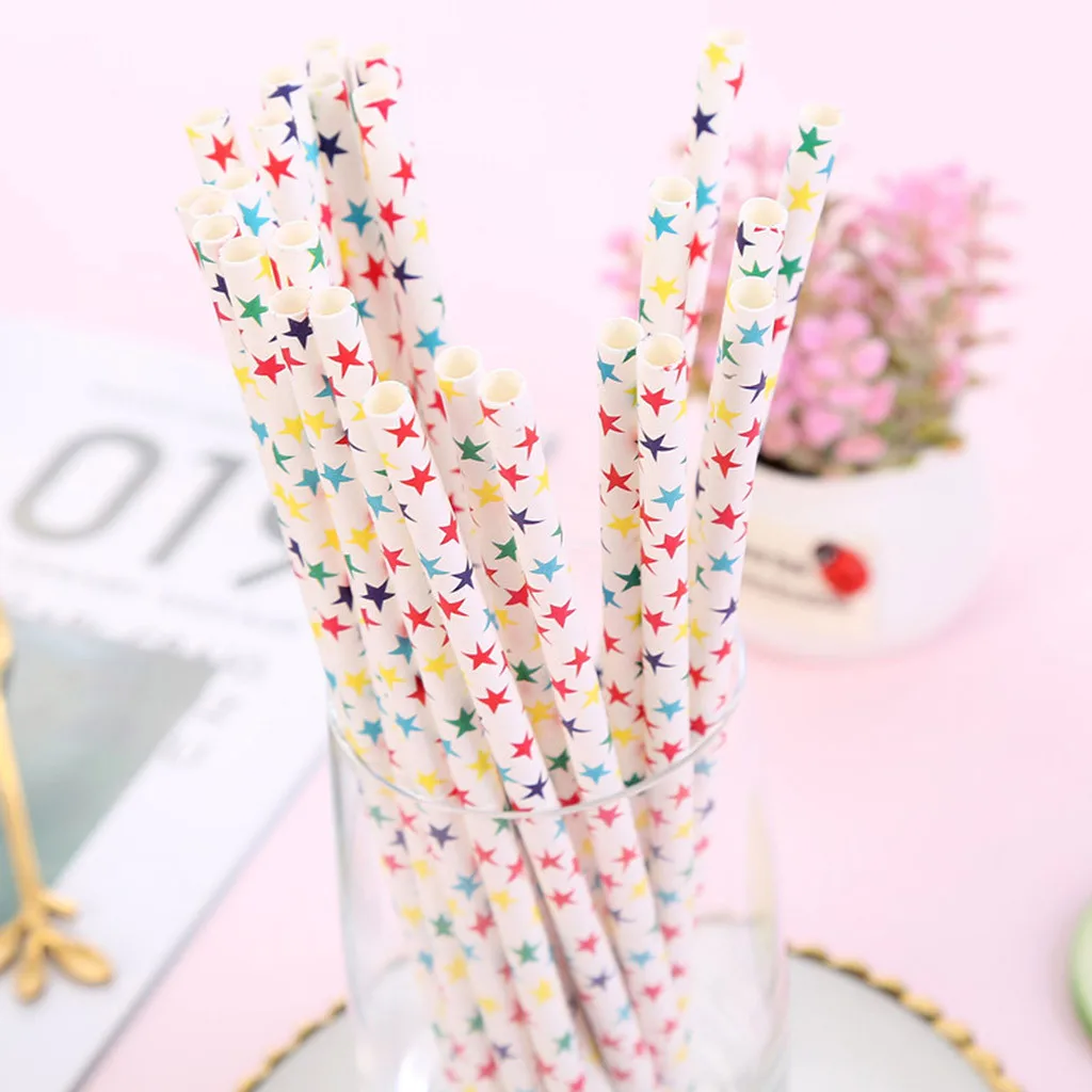 25 одноразовых пластиковых соломинок для домашнего бара, вечерние соломинки для коктейлей, могут быть украшены в 6 различных стилях# YL10