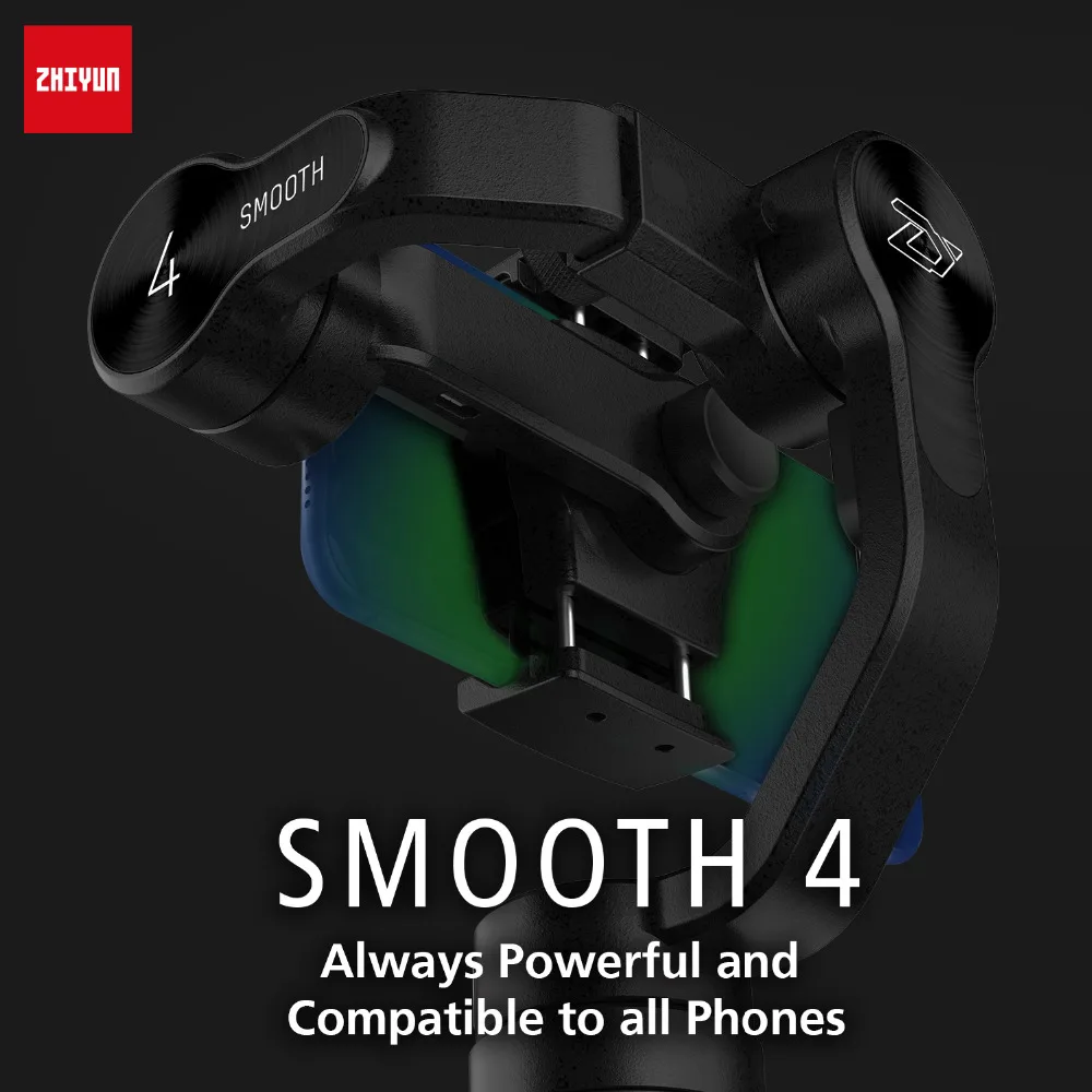 Стабилизатор Zhiyun Smooth 4 3 Axis Gimbal Steadicam для iPhone 11 Pro Max XS X 8 Gopro Hero 5 7 Xiaomi Yi 4k экшн