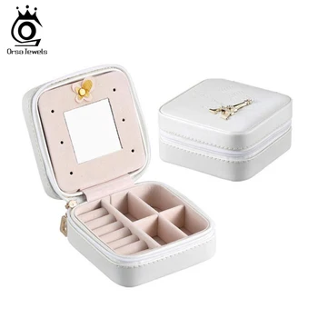 

ORSA JEWELS Square Box Display Black White Multi-Layer Portable Traveling Jewelry Storage Box Wholesale Drop Shipping OJB10